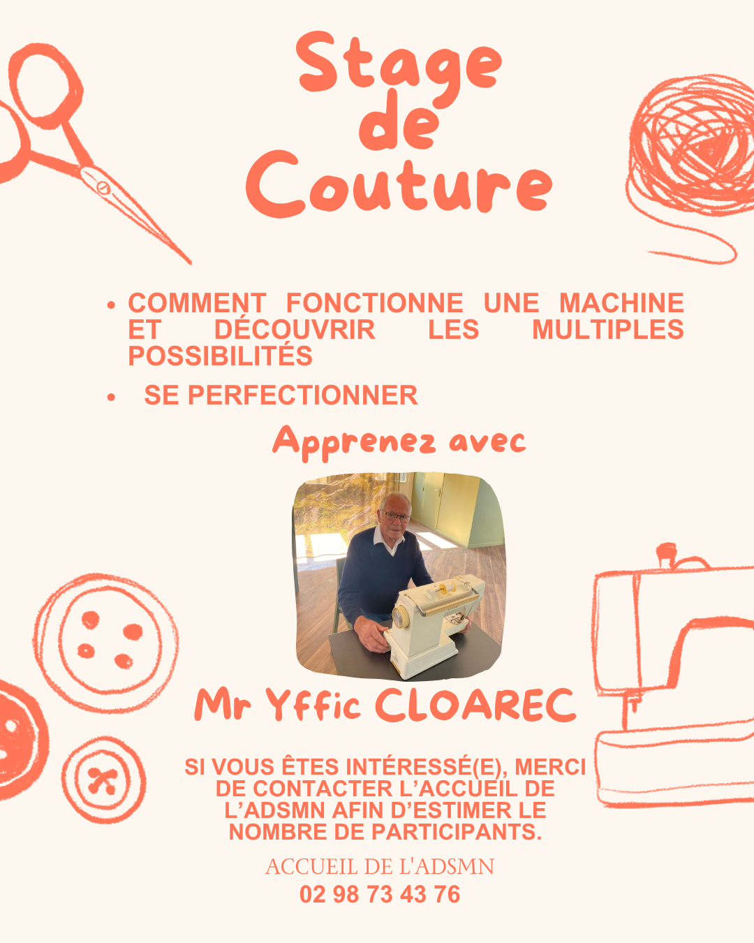 Stage Couture affiche reel 2 - Châteauneuf du Faou, Finistère