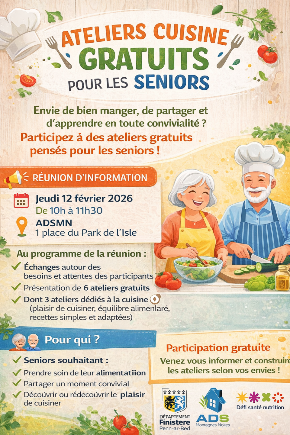 affiche ateliers nutrition mars avril 2026 - Châteauneuf du Faou, Finistère affiche ateliers nutrition mars avril 2026 - Châteauneuf du Faou, Finistère